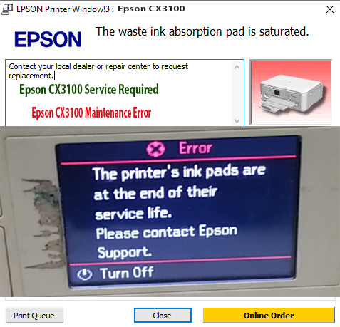 Reset Epson CX3100 Step 1